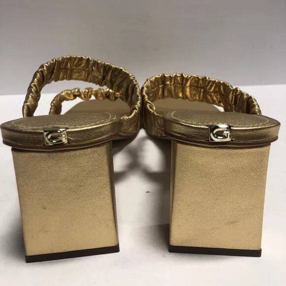 Guess Women’s Aindrea, Gold Block Heel Sandals, Size 11M - Picture 4 of 6